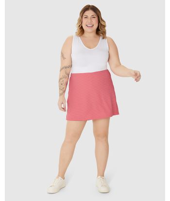 Shorts Saia Feminino Plus Size Em Malha Jacquard Lurex