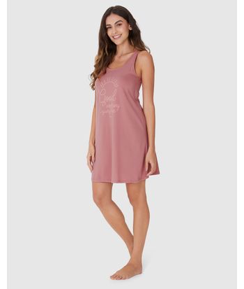 Camisola Feminina Sem Manga Estampa Frontal Em Algodão