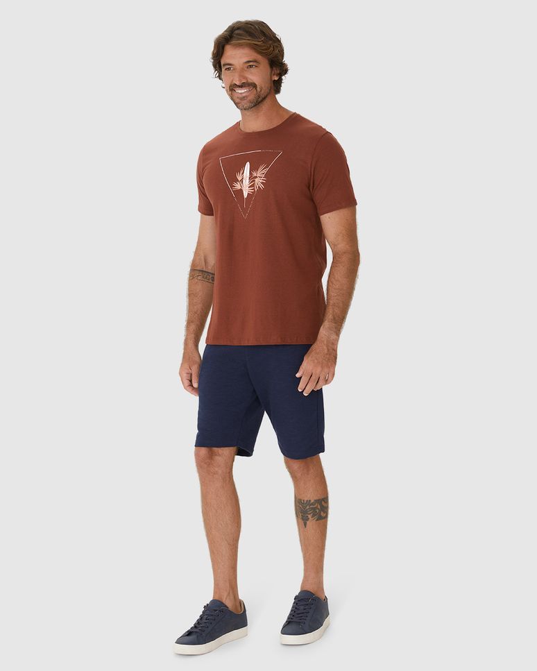 Camiseta Masculina Estampa Frontal Em Malha Algodão