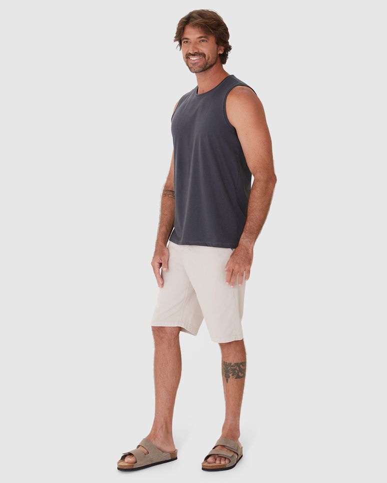 Regata Masculina Regular Em Malha Algodão Pima