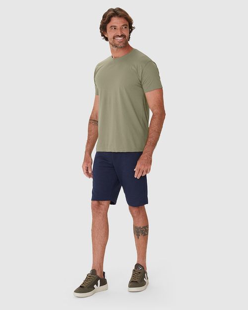 Camiseta Básica Masculina Decote Redondo Manga Curta Em Algodão Pima