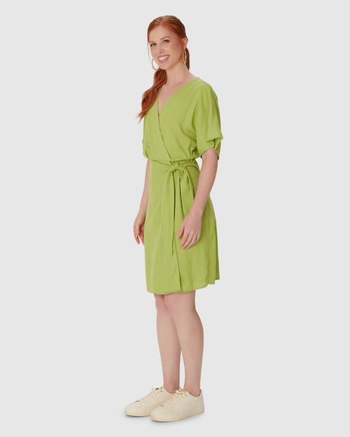 Vestido Feminino Transpassado Decote V Em Viscolinho
