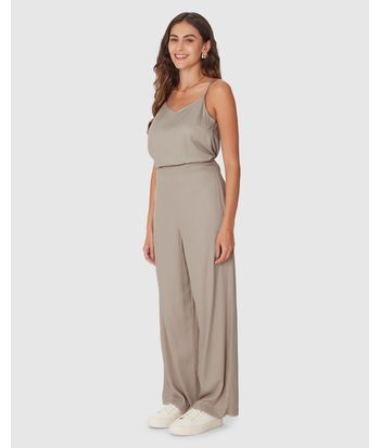 Calça Reta Feminina Cintura Alta Em Viscose