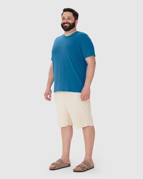Camiseta Masculina Plus Size Em Malha Algodão Texturizada