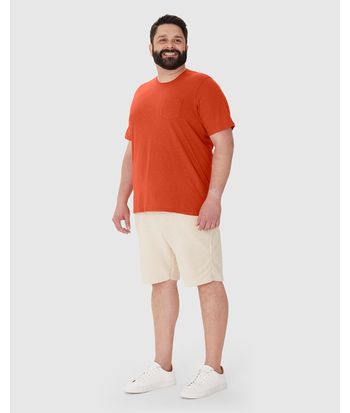 Camiseta Masculina Plus Size Bolso Frontal Em Malha Botonê