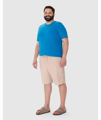 Bermuda Masculina Plus Size Cós Elástico Em Moletom Texturizado