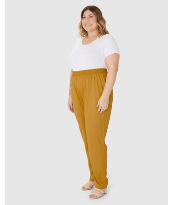 Calça Feminina Plus Size Jogger Bolso Faca Em Viscose Sarjada