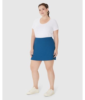 Shorts Saia Feminino Plus Size Em Malha Jacquard Lurex