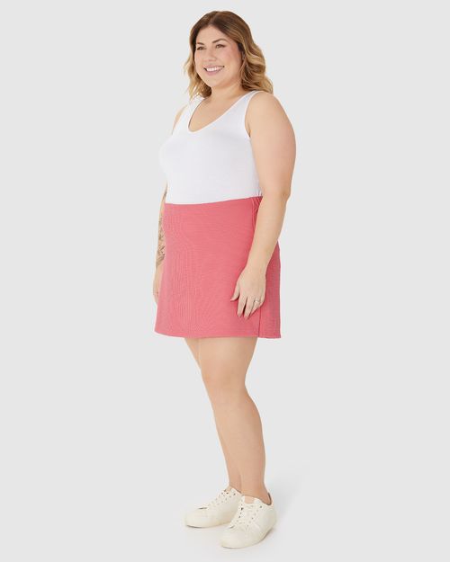 Shorts Saia Feminino Plus Size Em Malha Jacquard Lurex