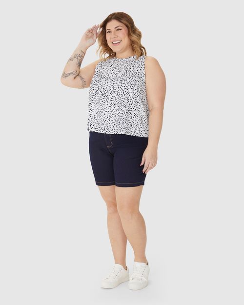 Regata Cropped Feminina Plus Size Estampada Em Viscose