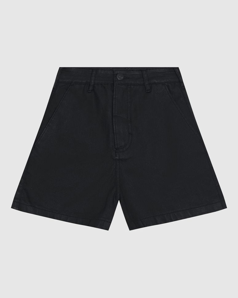 Shorts Feminino Boyfriend Em Jeans Resinado Com Elastano - ENFIM