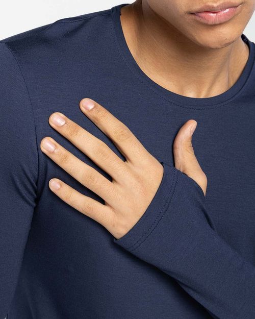 Camiseta Masculina Manga Longa Abertura Para Dedo Tecnológica Modal - BASICAMENTE