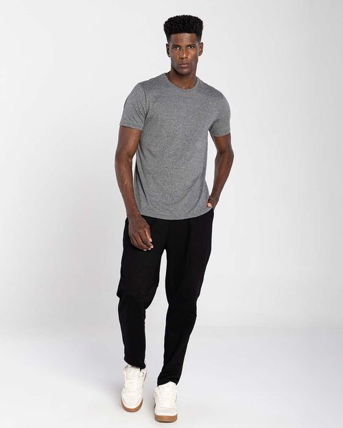 Camiseta Masculina Gola Redonda Tecnológica Anti Odor Em Mescla Algodão - BASICAMENTE