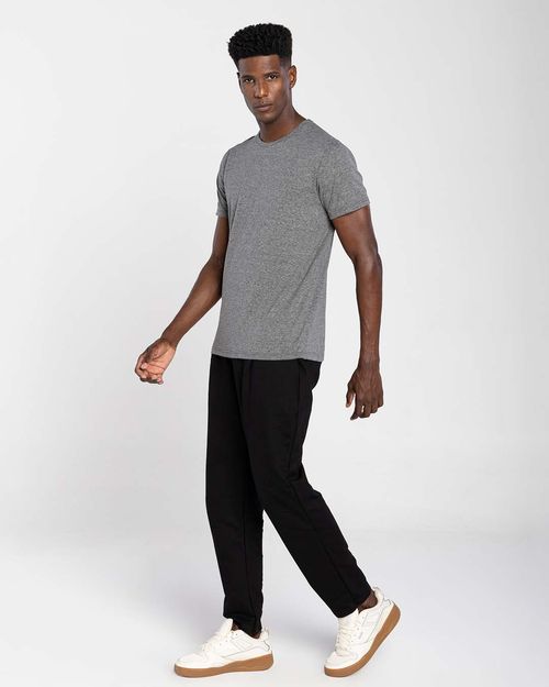 Camiseta Masculina Gola Redonda Tecnológica Anti Odor Em Mescla Algodão - BASICAMENTE