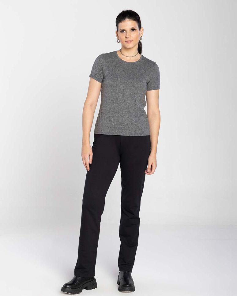 Camiseta Feminina Tecnológica Anti Odor Em Mescla Algodão - BASICAMENTE