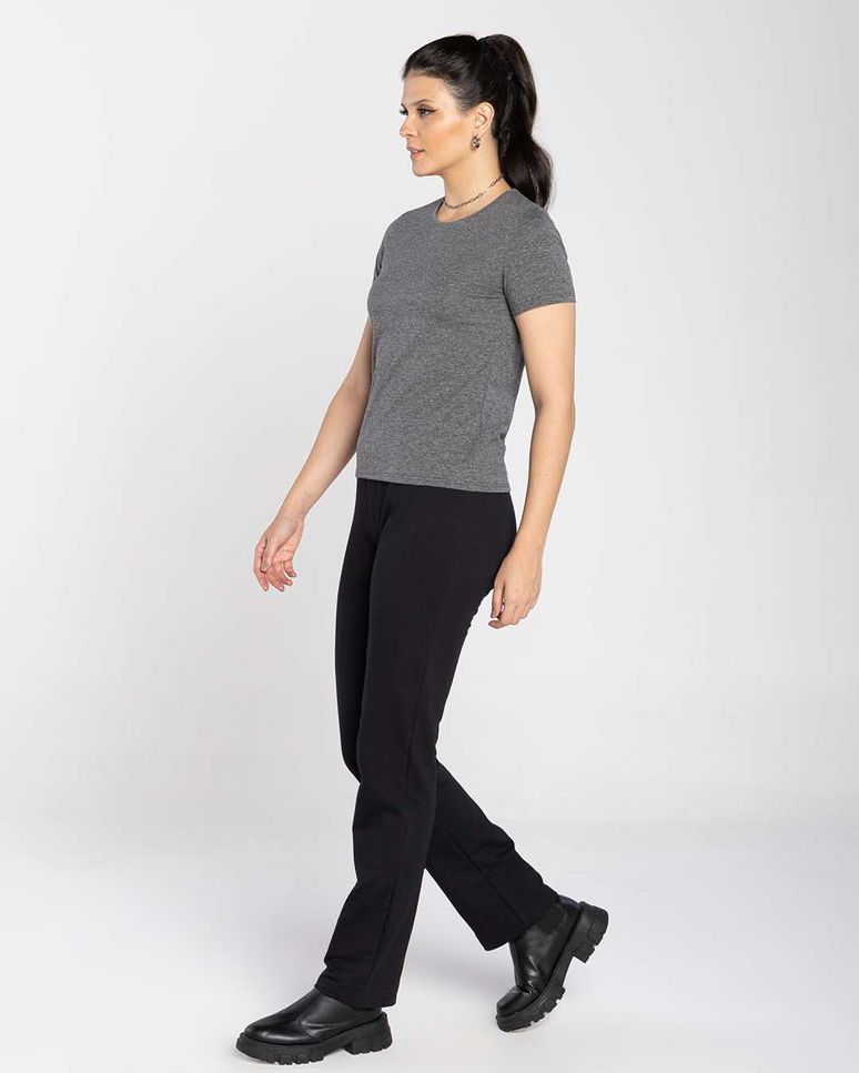 Camiseta Feminina Tecnológica Anti Odor Em Mescla Algodão - BASICAMENTE