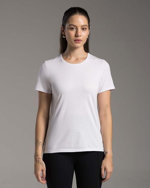 Camiseta Feminina Slim Tecnológica Anti Odor Em Algodão - BASICAMENTE