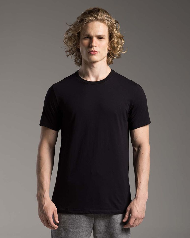 Camiseta Masculina Gola Redonda Tecnológica Anti Odor Em Algodão - BASICAMENTE