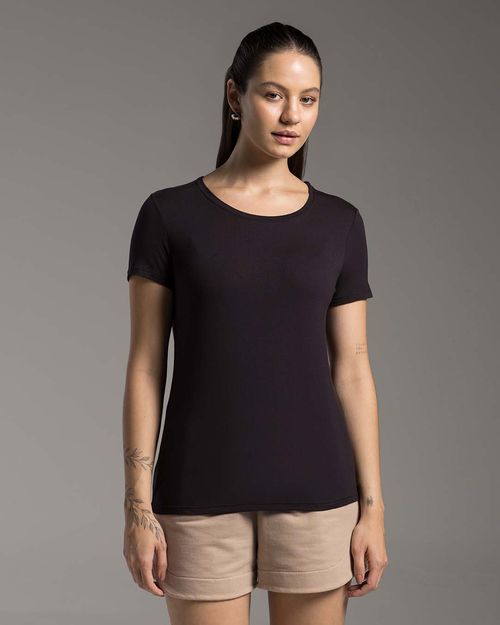 Camiseta Feminina Gola Redonda Tecnológica Modal - BASICAMENTE