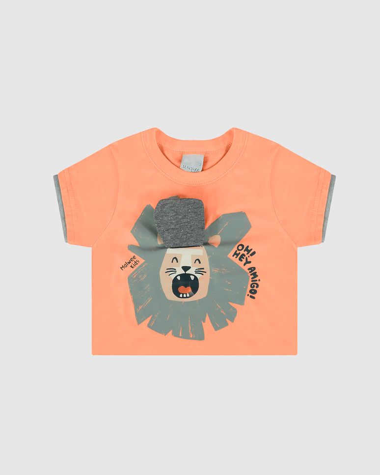 Conjunto Infantil Menino Estampa + Aplique Em Algodão Malwee Kids