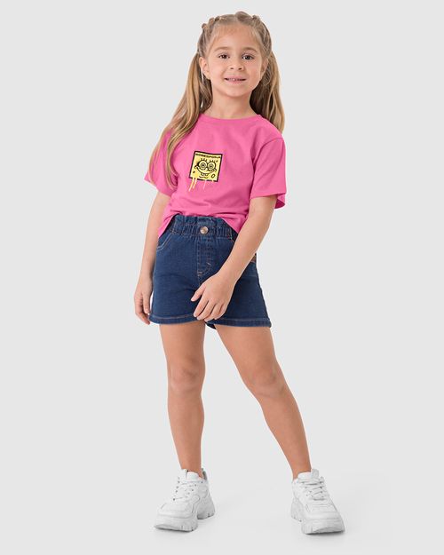 Camiseta Infantil Menina Bob Esponja Em Algodão Malwee Kids