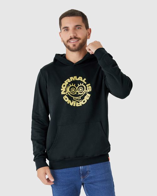 Blusão Unissex Com Capuz Normal Is Boring Bob Esponja Em Moletom