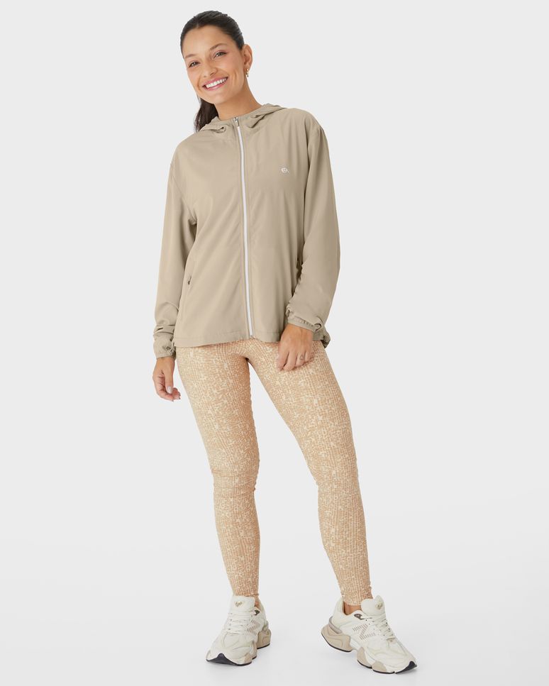 Jaqueta Corta Vento Feminina Com Capuz Em Tafetá Com Elastano - ENFIM