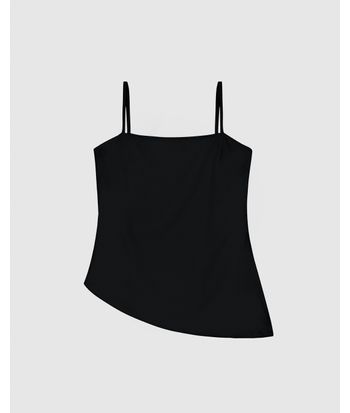 Regata Feminina Decote Reto Barra Assimétrica Em Crepe De Viscose - ENFIM