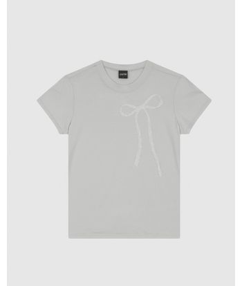 T-Shirt Feminina Slim Estampa Laço Foil Em Algodão - ENFIM