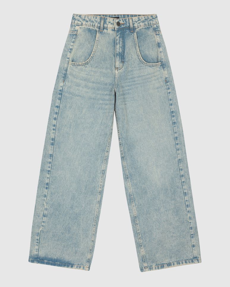 Calça Feminina Relaxed Fit Cintura Baixa Em Jeans 100% Algodão - ENFIM