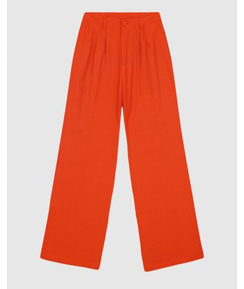Calça Alfaiataria Feminina Bolso Lateral Em Viscose Sarjada - ENFIM