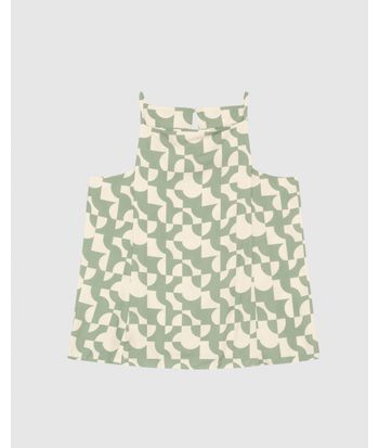 Blusa Ampla Feminina Estampa Geométrica Decote Reto Em Viscose - ENFIM