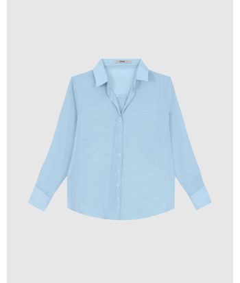 Camisa Tradicional Feminina Manga Longa Em Liocel - ENFIM