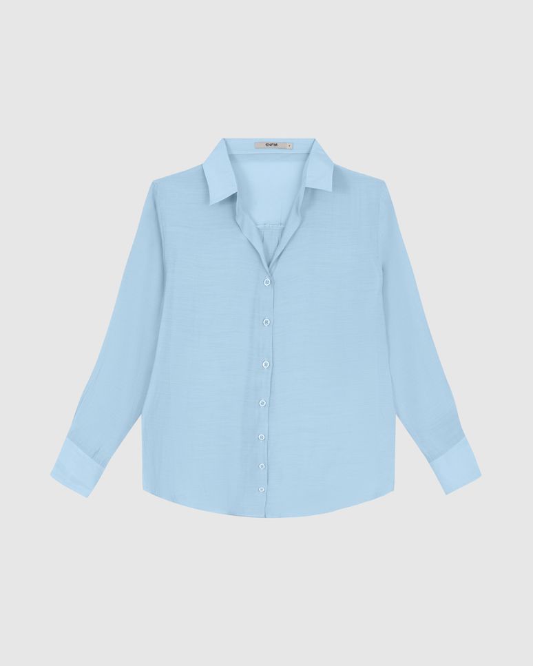 Camisa Tradicional Feminina Manga Longa Em Liocel - ENFIM