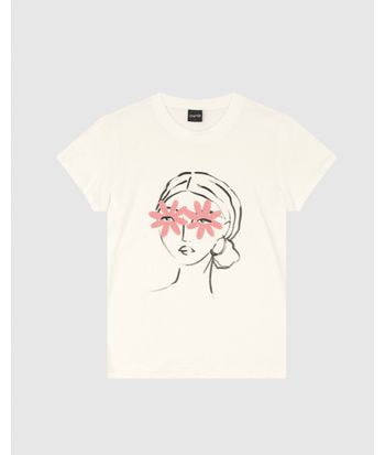 T-Shirt Feminina Slim Estampa Textura Microesferas E Foil Em Algodão - ENFIM