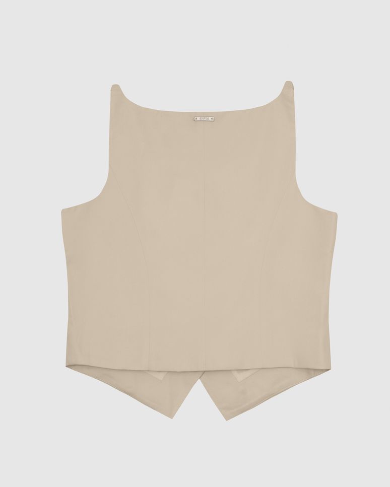 Blusa Colete Feminina Abotoamento Frontal Em Viscose Sarjada - ENFIM