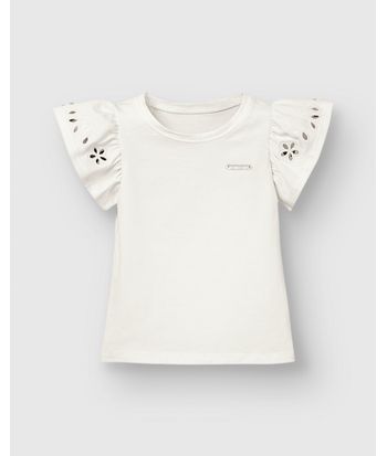 Blusa Menina Bordado Na Manga Em Algodão - Carinhoso