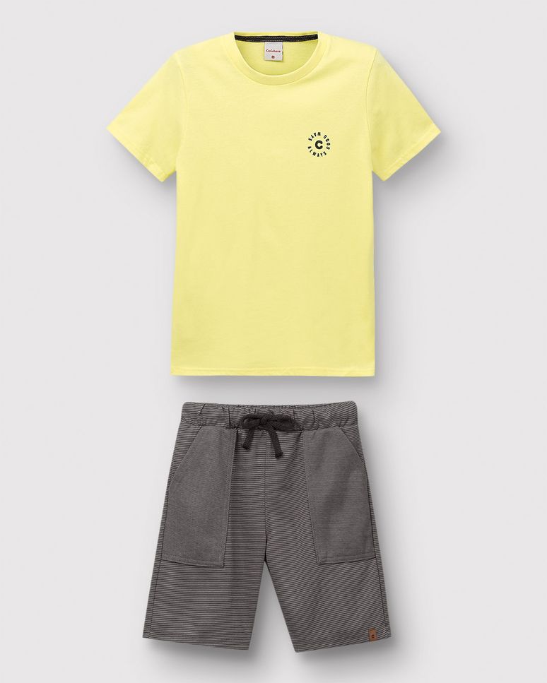 Conjunto Menino Camiseta Estampa Costas Always Good Ways - Carinhoso