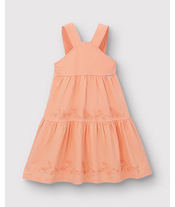 Vestido Menina Rodado Barra Com Estampa Floral Em Algodão - Carinhoso