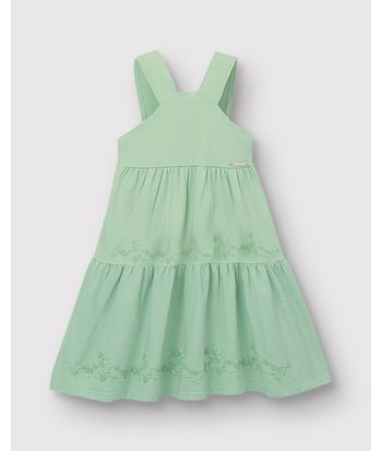Vestido Menina Rodado Barra Com Estampa Floral Em Algodão - Carinhoso