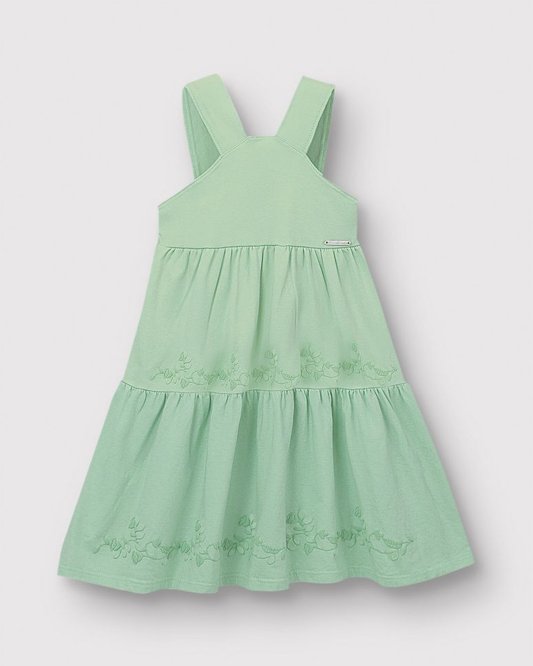 Vestido Menina Rodado Barra Com Estampa Floral Em Algodão - Carinhoso