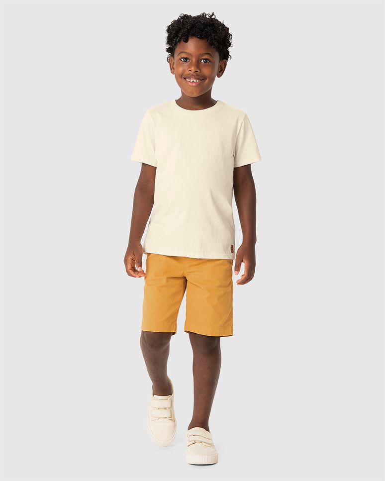 Conjunto Menino Camiseta Manga Curta Em Algodão Pima - Carinhoso