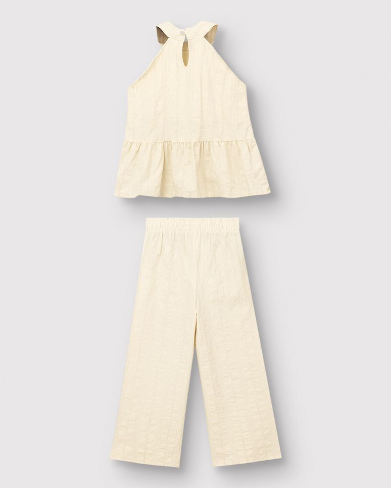 Conjunto Longo Menina Regata E Calça Em Viscolinho Texturizado - Carinhoso
