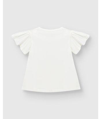 Blusa Menina Ampla Bordado Com Laser Em Algodão - Carinhoso
