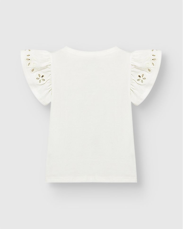 Blusa Menina Bordado Na Manga Em Algodão - Carinhoso