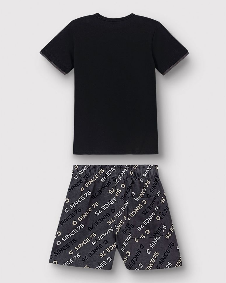 Conjunto Menino Camiseta C75 Original Sunsets E Bermuda - Carinhoso
