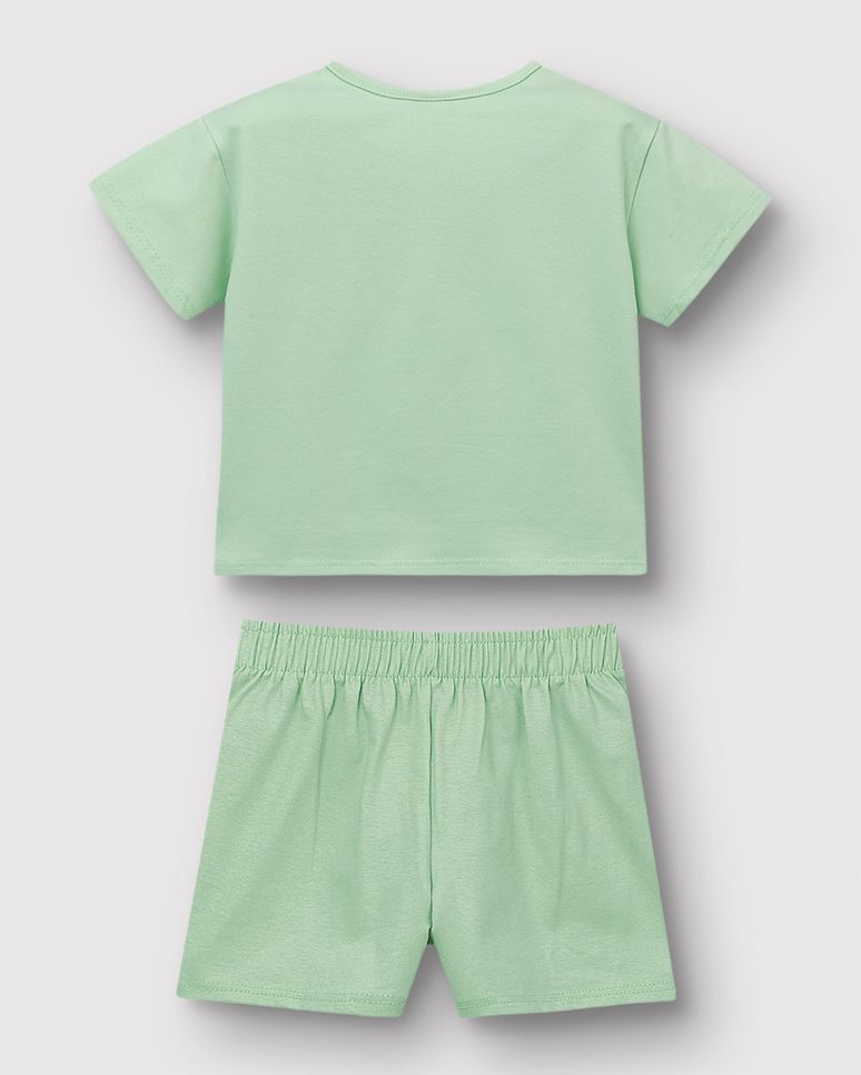 Conjunto Menina Blusa Strass E Shorts Saia Glitter Em Algodão - Carinhoso