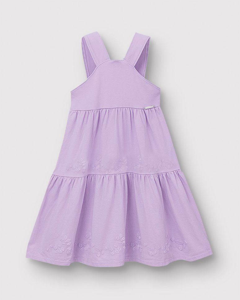 Vestido Menina Rodado Barra Com Estampa Floral Em Algodão - Carinhoso