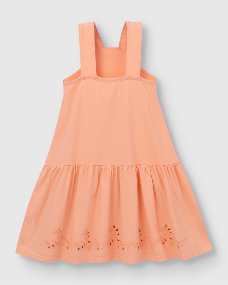 Vestido Menina Rodado Barra Com Estampa Floral Em Algodão - Carinhoso
