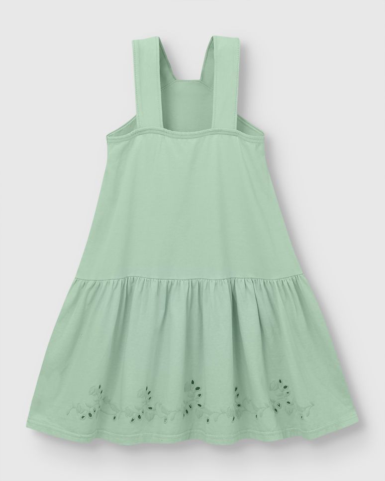 Vestido Menina Rodado Barra Com Estampa Floral Em Algodão - Carinhoso